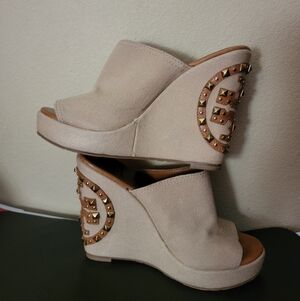Tory Burch Meredith Tan Wedge Sandals